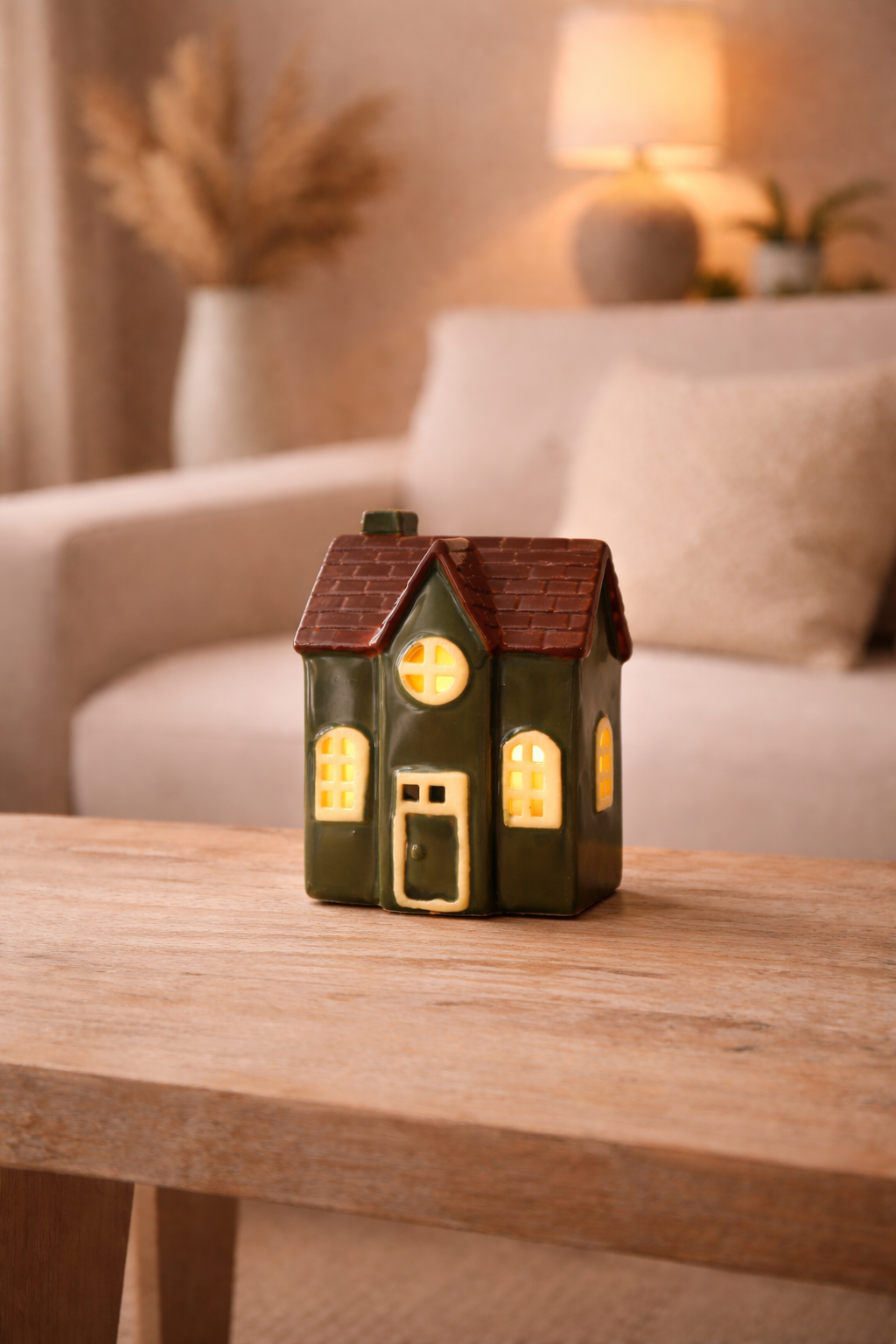 Keramik Hus FABIHA (8x13x20cm) Grøn og Brun