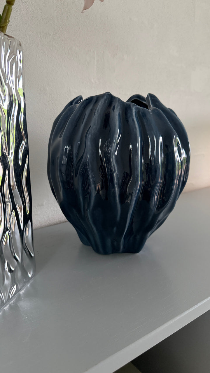 Vase i Kermaik FABIA (Ø18,2 x 20,7cm) Blå