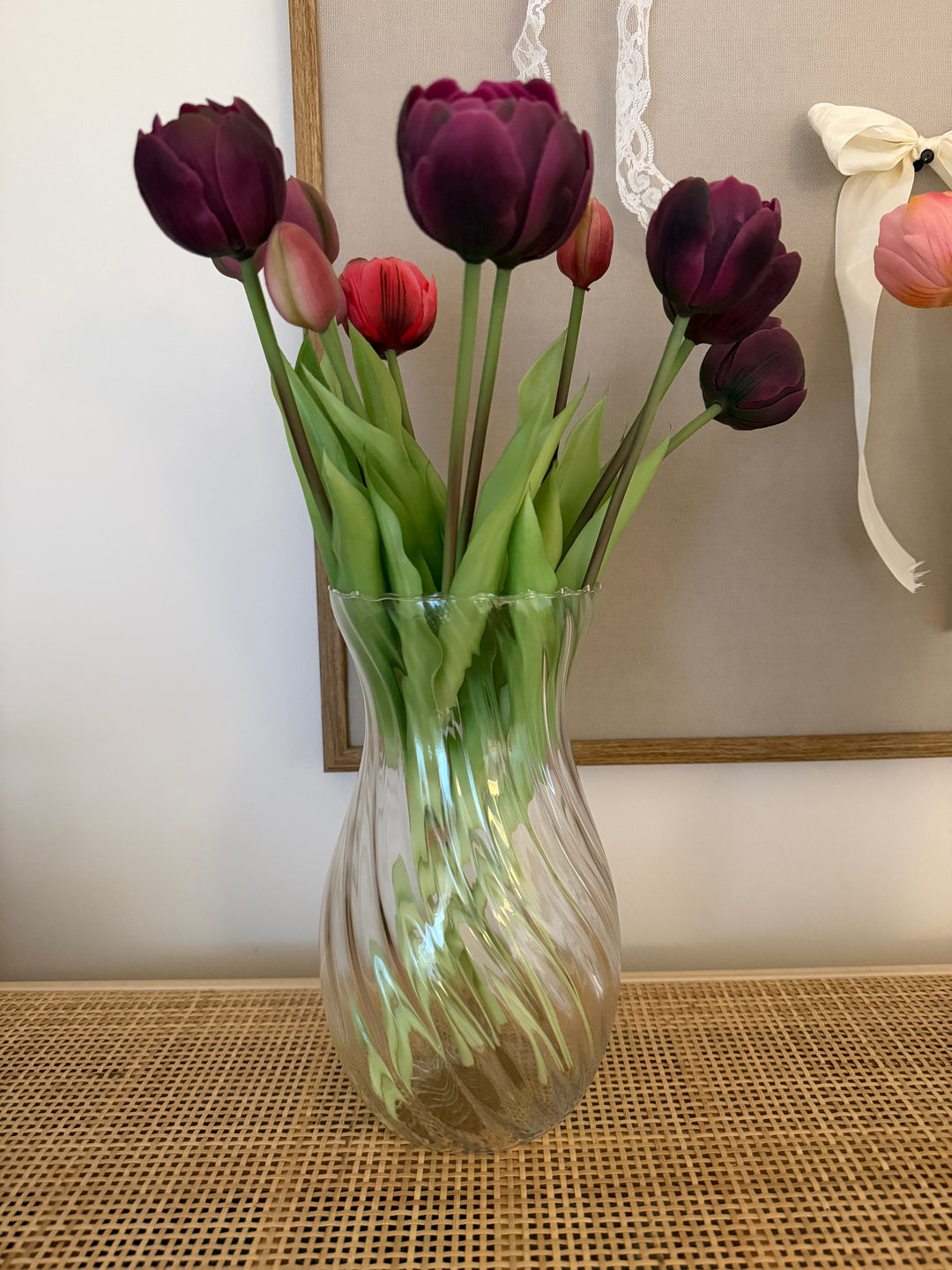 Glas Vase EBRU (H23 cm) Transperant