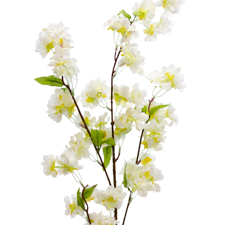 3 stk. Ferskenblomster i Hvid (105cm)