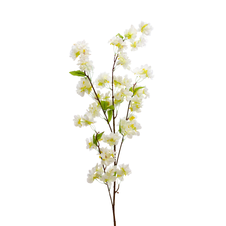 3 stk. Ferskenblomster i Hvid (105cm)