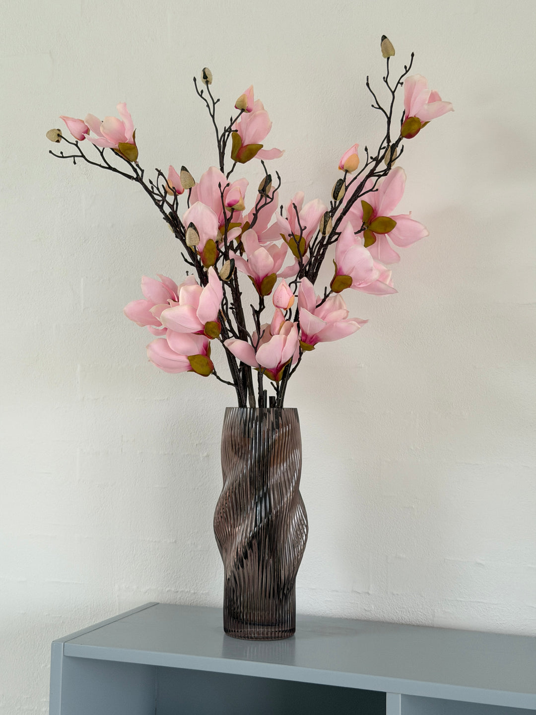 3 stk. Magnolia Blomster i Lyserød (H100cm)