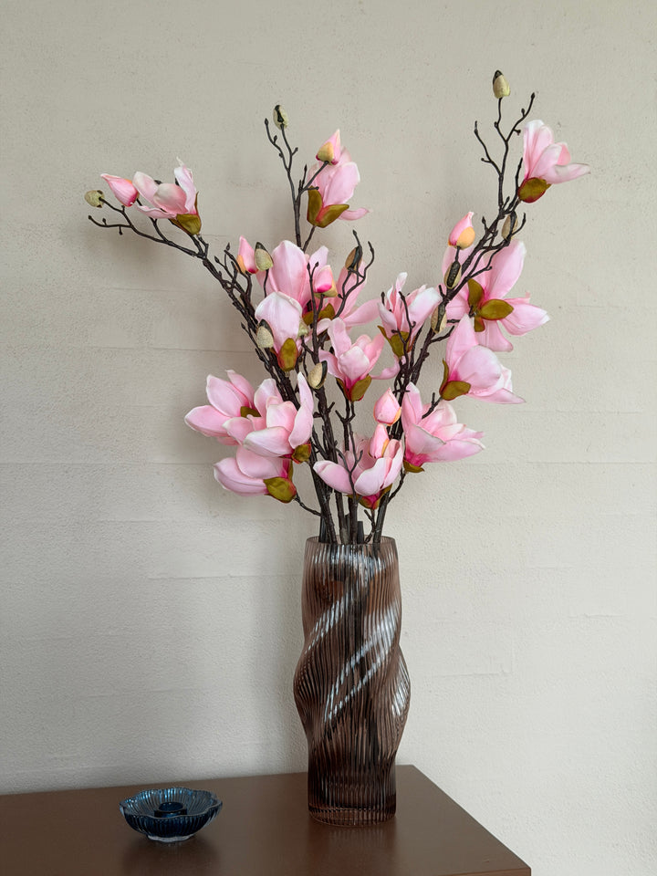 3 stk. Magnolia Blomster i Lyserød (H100cm)