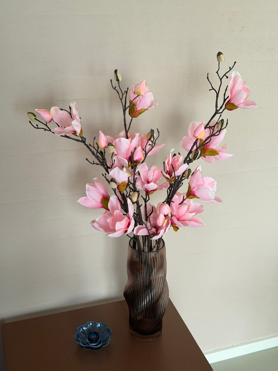 3 stk. Magnolia Blomster i Lyserød (H100cm)