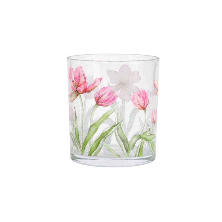 Fyrfadsstage m Blomst MEXI (Ø8,8x10cm)