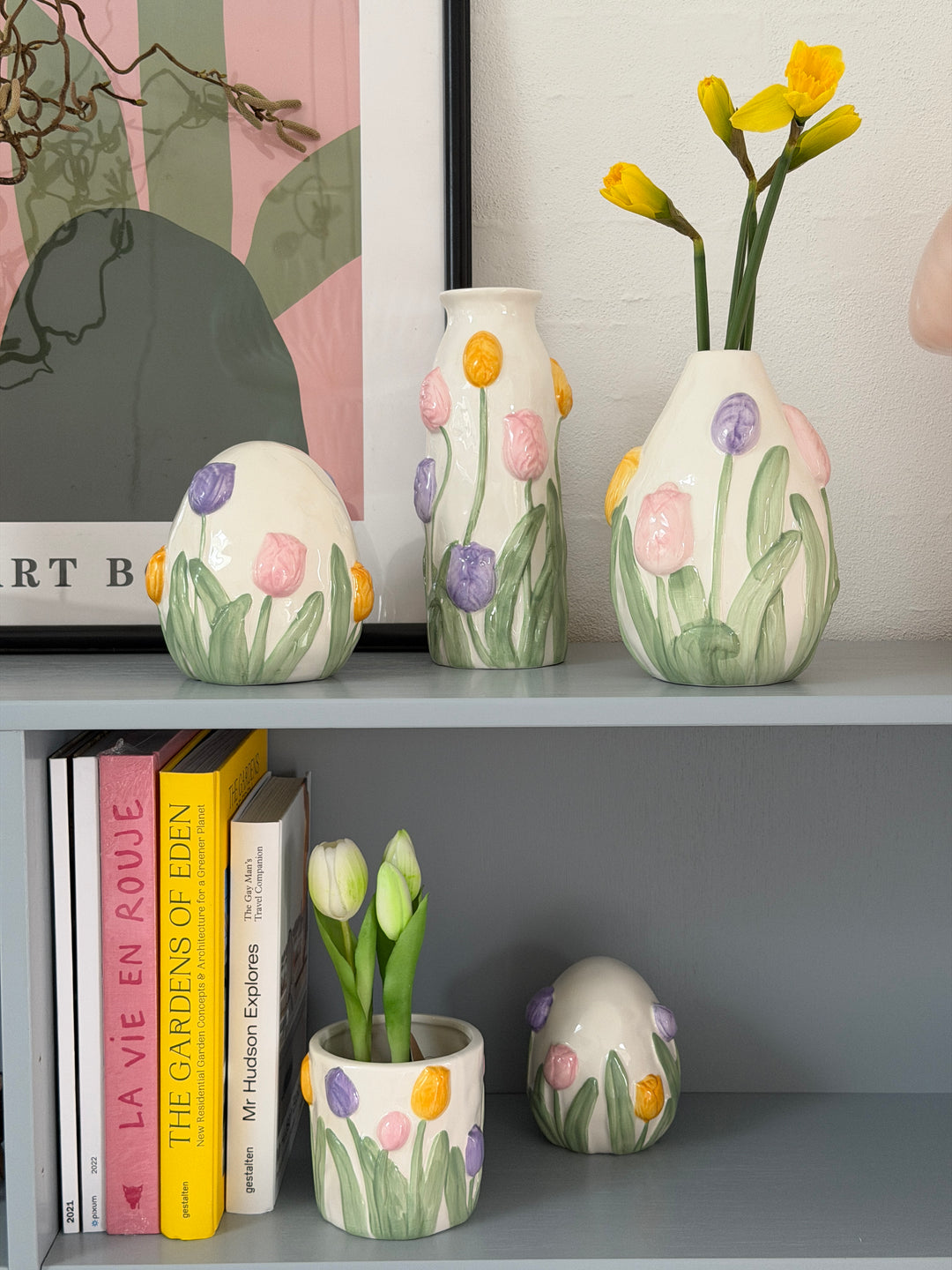 Vase m Blomst GALIN (9,8x10x23 cm)