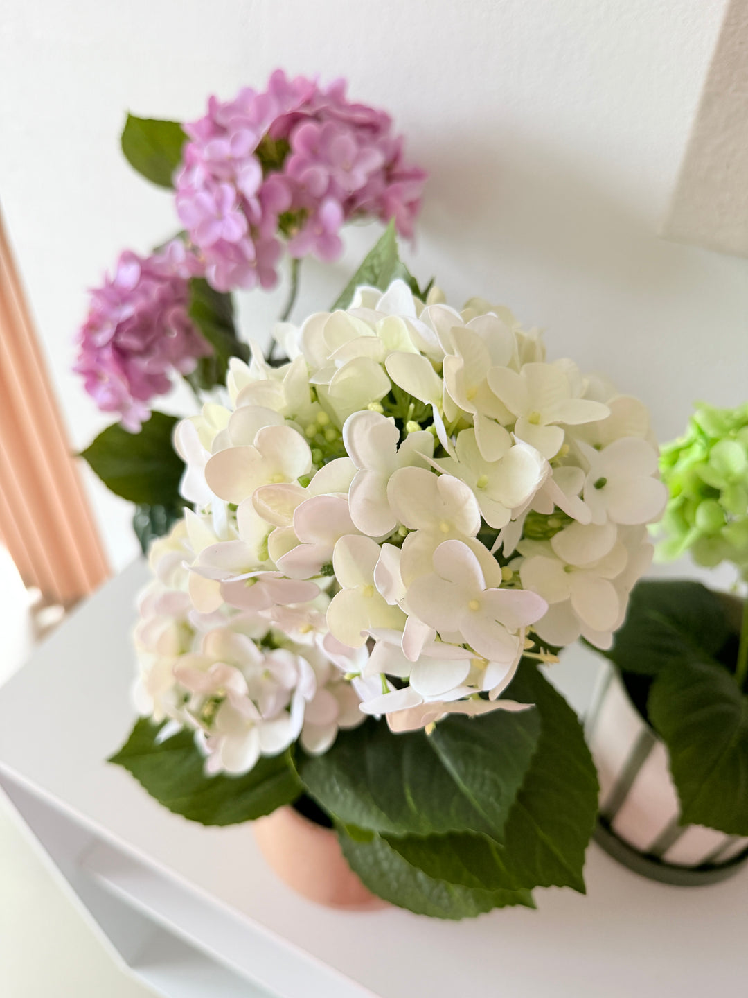 Kunstig plante Hortensia  (H 41cm) Lyserød