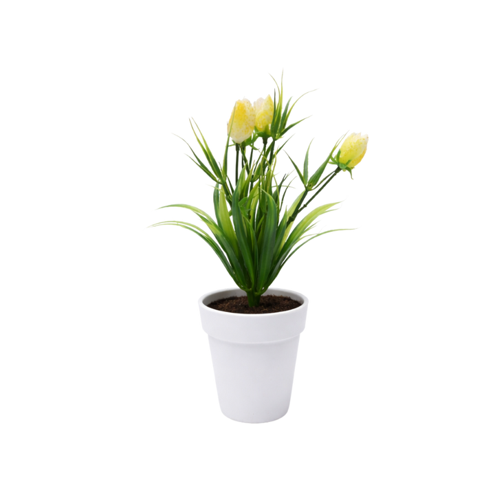 Kunstig plante Tulipanknopper  (H 21cm) Gul
