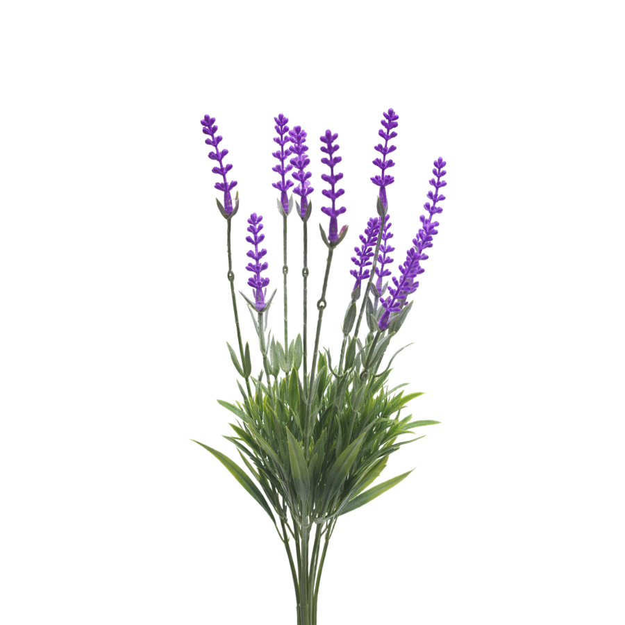 3 stk. Kunstig plante Lavendel i Grøn/Lilla (H 38cm)