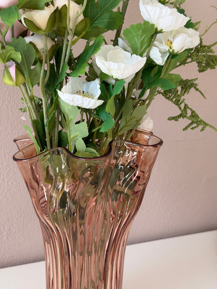 Vase Glas EDELYN  (Ø19,5 x 25,5cm) Lyserød