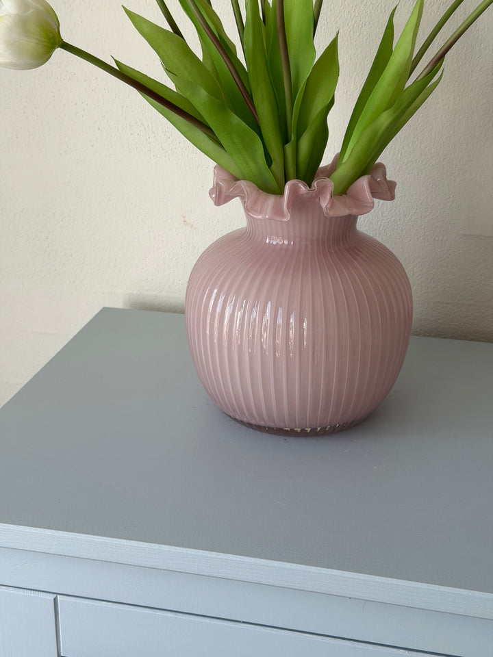 Vase Glas BIANA (Ø17,5 x 20,5cm) Lyserød