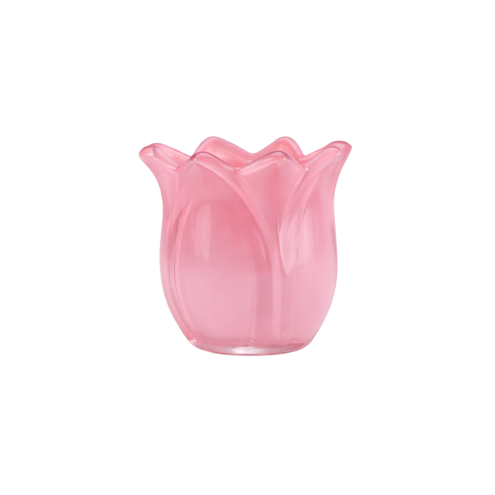 Fyrfadsstage i Glas  EDEL (Ø8 x7,5cm) Lyserød