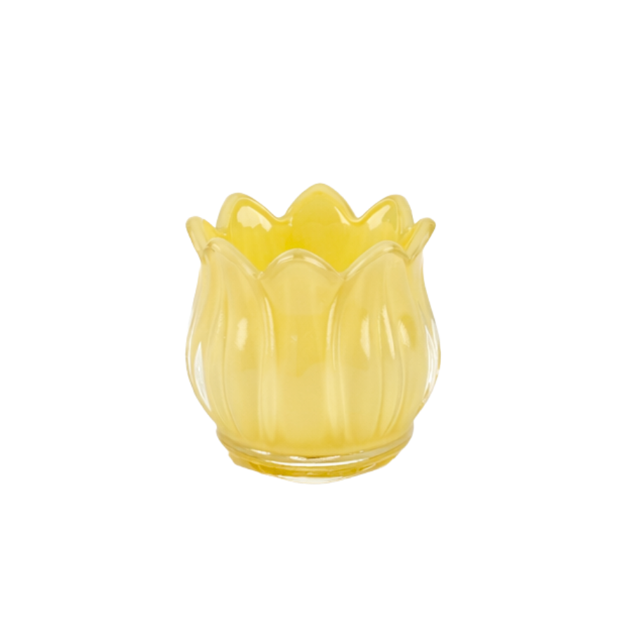 Fyrfadsstage i Glas  FAMA (Ø7 x7cm) Gul