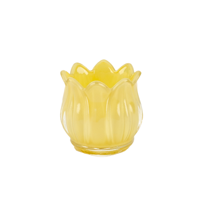 Fyrfadsstage i Glas  FAMA (Ø7 x7cm) Gul