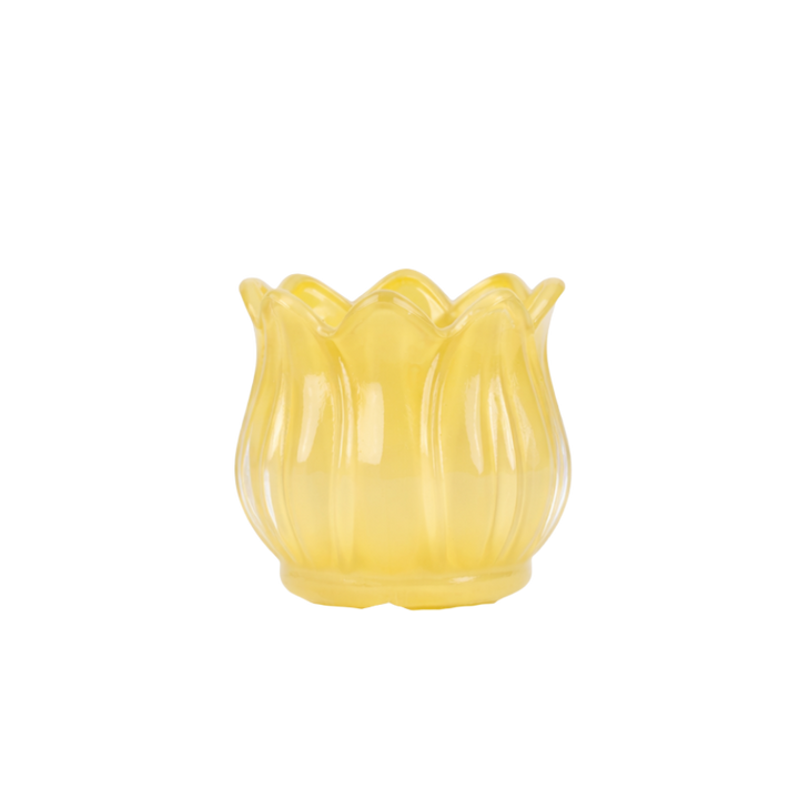 Fyrfadsstage i Glas  FAMA (Ø7 x7cm) Gul