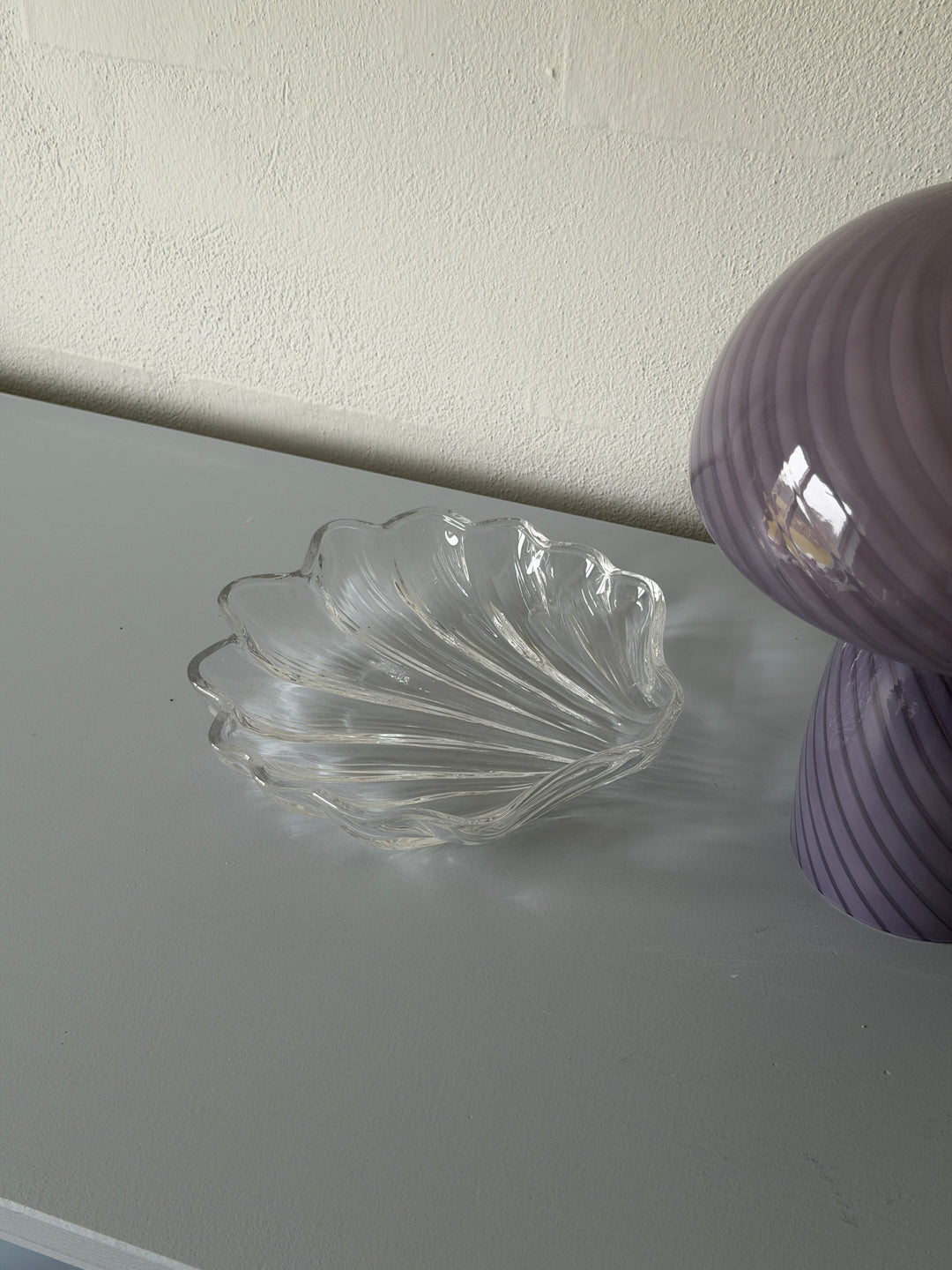 Skål m Muslingskal Design Glas 17x18x3cm Clear