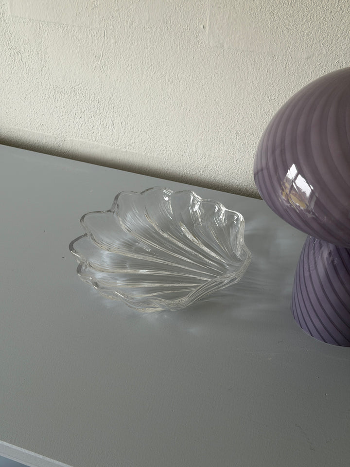 Skål m Muslingskal Design Glas 17x18x3cm Clear
