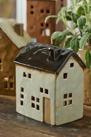 Ib Laursen - Keramik Hus til Fyrfadslys Brighton (7,5 x 13,2 x 11,3 cm)