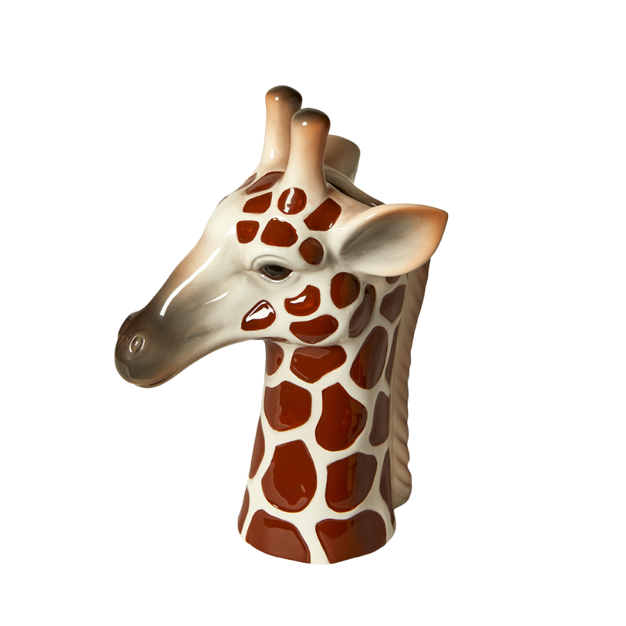 Vase Giraf Stentøj Bun/Hvid (19,5x13,5x26,5cm)
