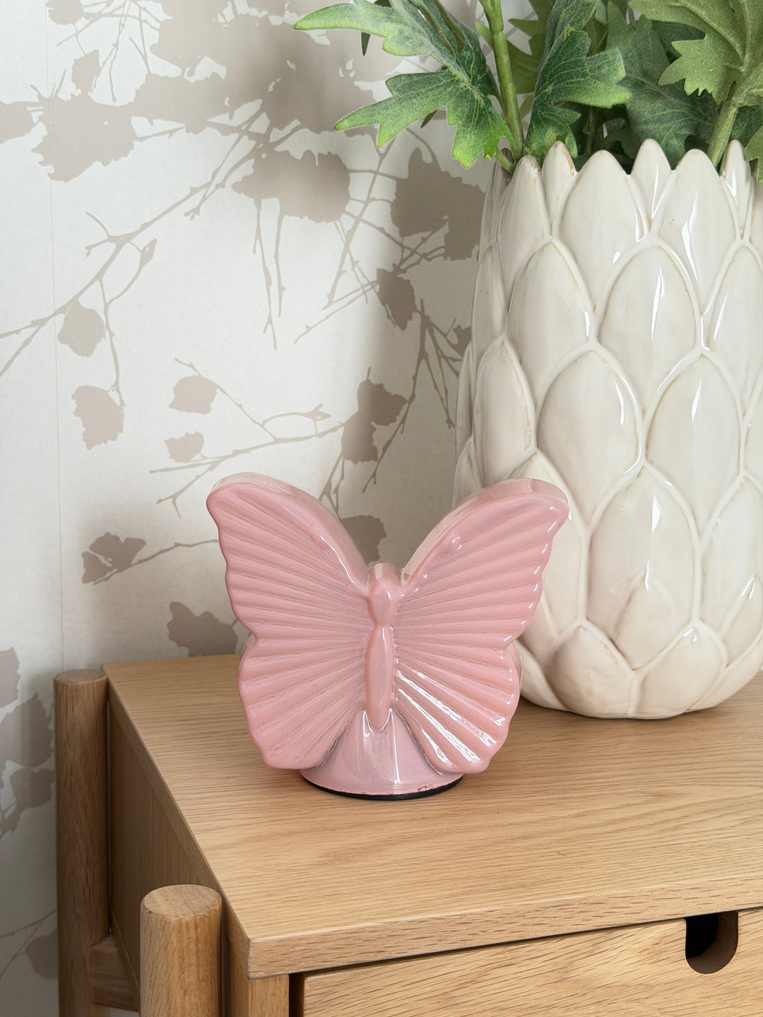 Lampe Sommerfugl m. LED Rosa