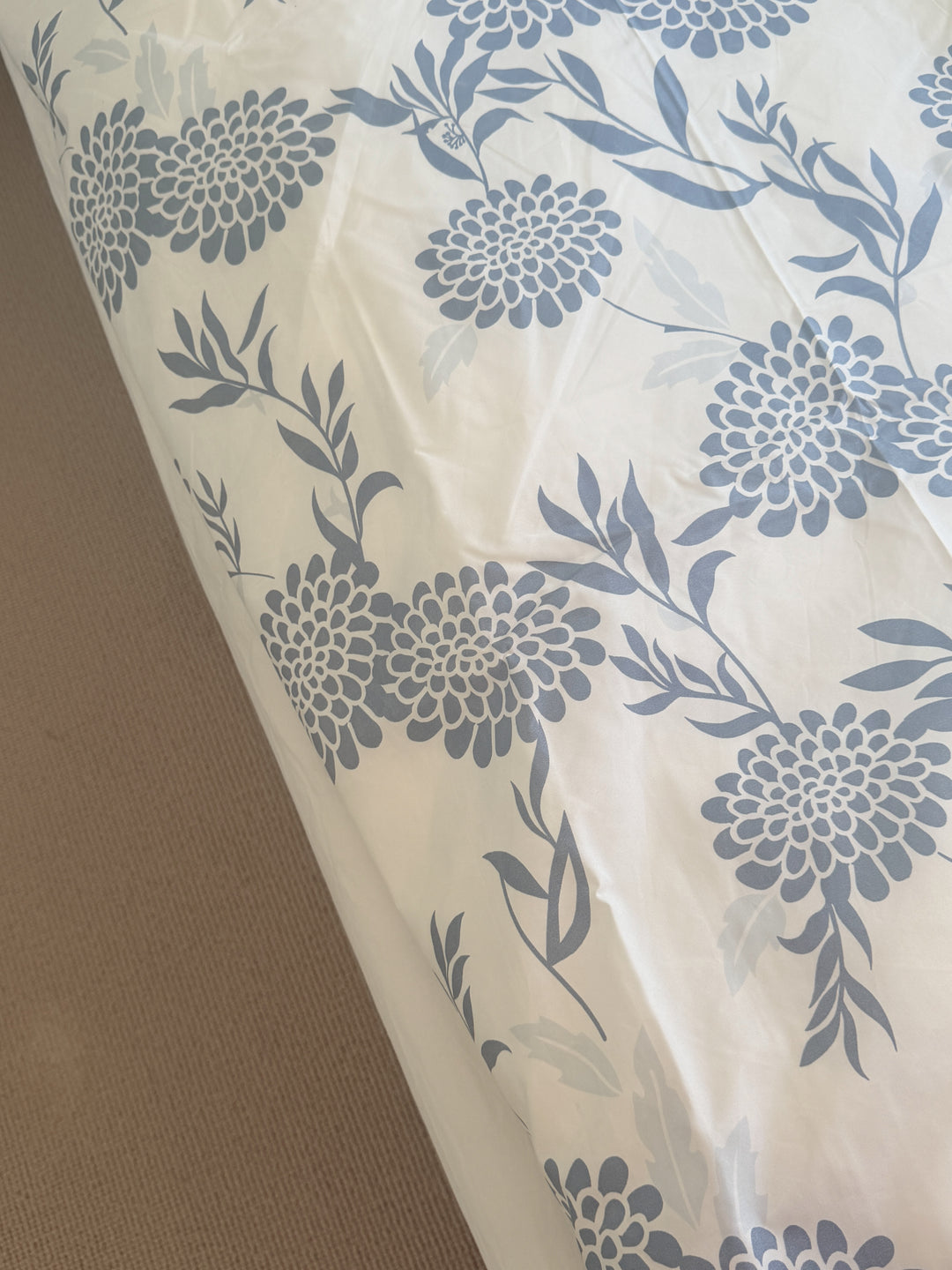 Sengetøj Blomstret 140x200cm Hvid/Blå