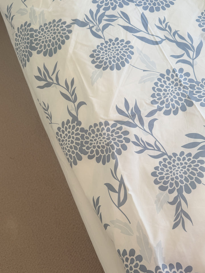 Sengetøj Blomstret 140x200cm Hvid/Blå