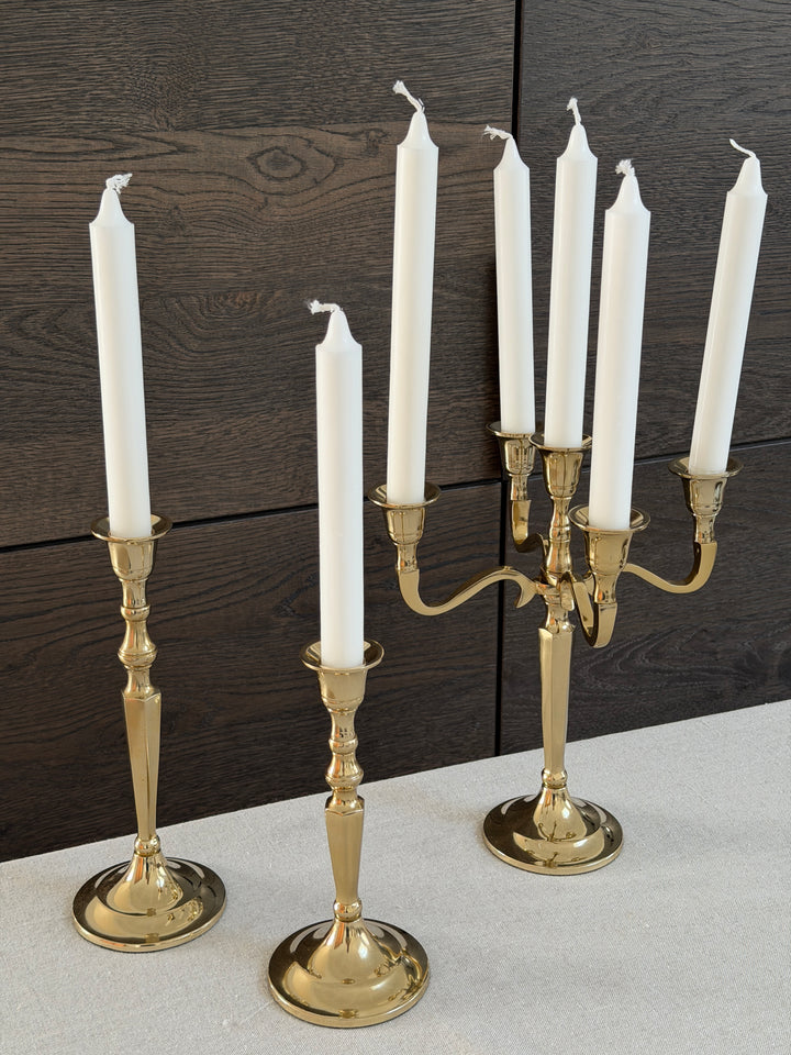 Lysestage Kantet Guld H25cm