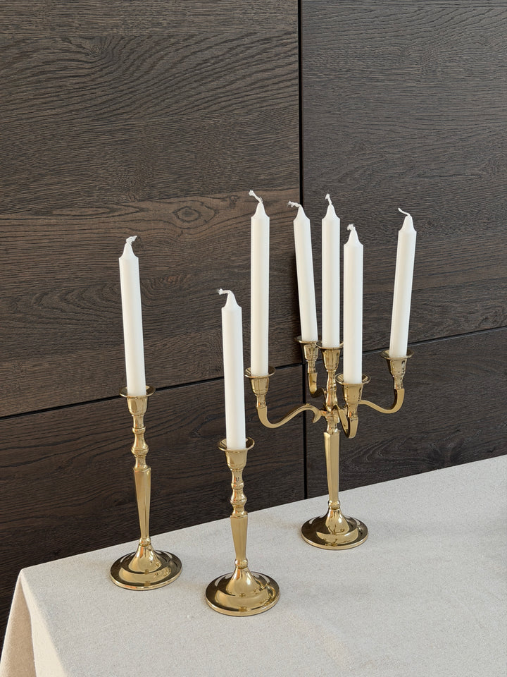 Lysestage Kantet Guld H25cm