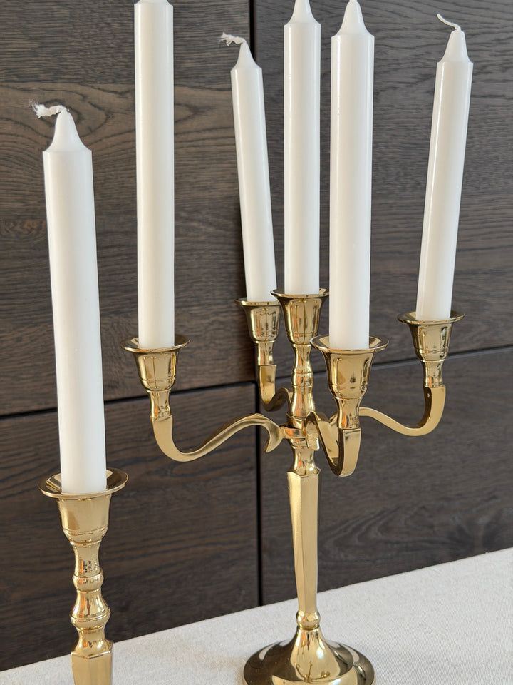 Lysestage m. 5 Arme Guld H27cm