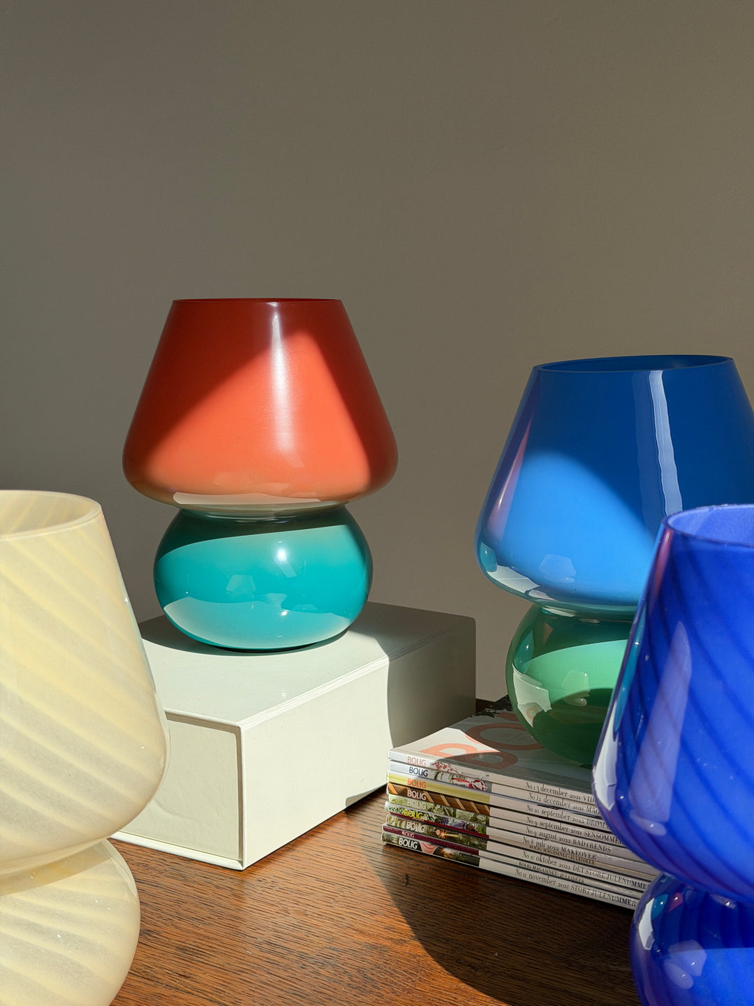 Lampe Joyful Ombre 19xØ15cm Orange/Blå