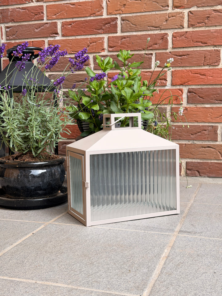 Lanterne i Metal/Glas Lucca Beige/Grå