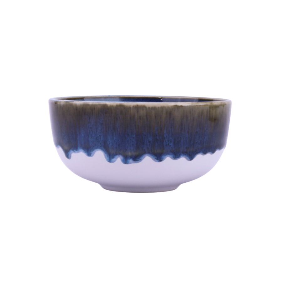 6 stk. Asta Skåle i Blå m. Løbeglasur