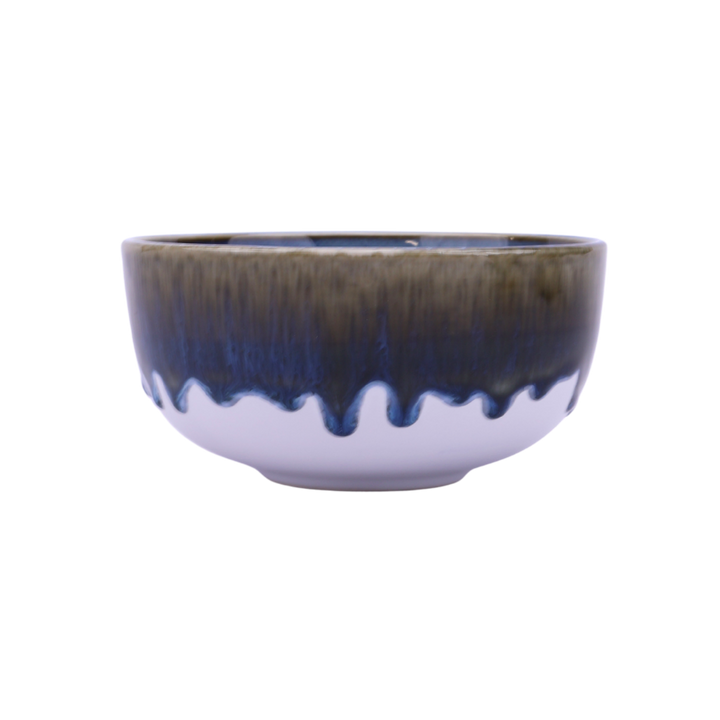 6 stk. Asta Skåle i Blå m. Løbeglasur