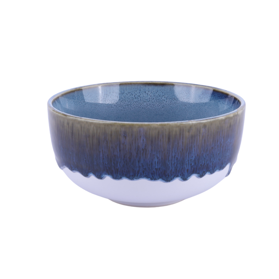 6 stk. Asta Skåle i Blå m. Løbeglasur