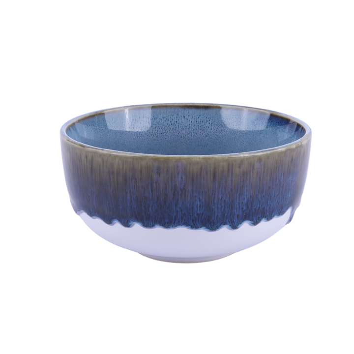 6 stk. Asta Skåle i Blå m. Løbeglasur