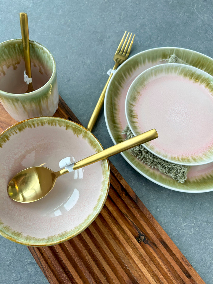 6 stk. ASTA Frokosttallerkener i Rosa m. Løbeglasur (Ø18cm)