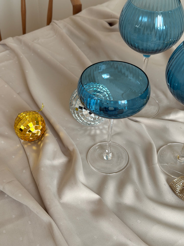 Cocktail Glas AILEEN  Blå m. Transparent Stem