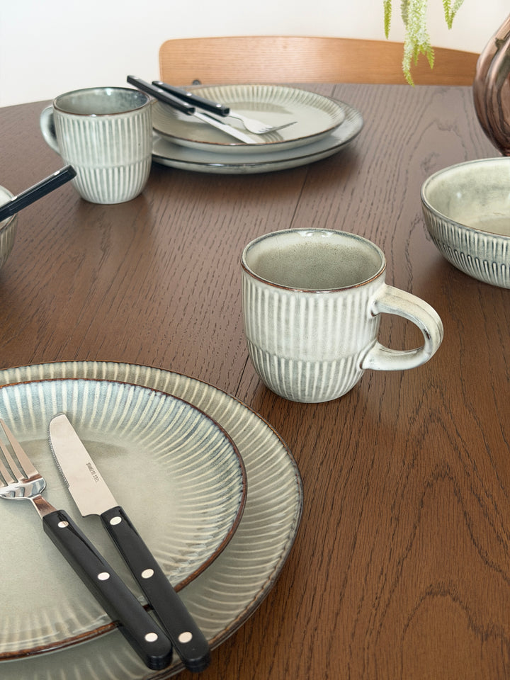 6 stk. Keramik Middagstallerkener BRUCE i Grå (Ø27cm)