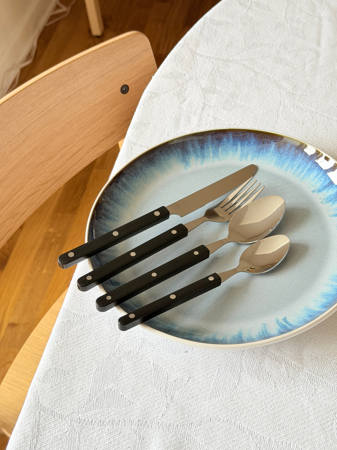 6 stk. Asta Frokosttallerkener m. Løbeglasur i Blå (Ø18cm)