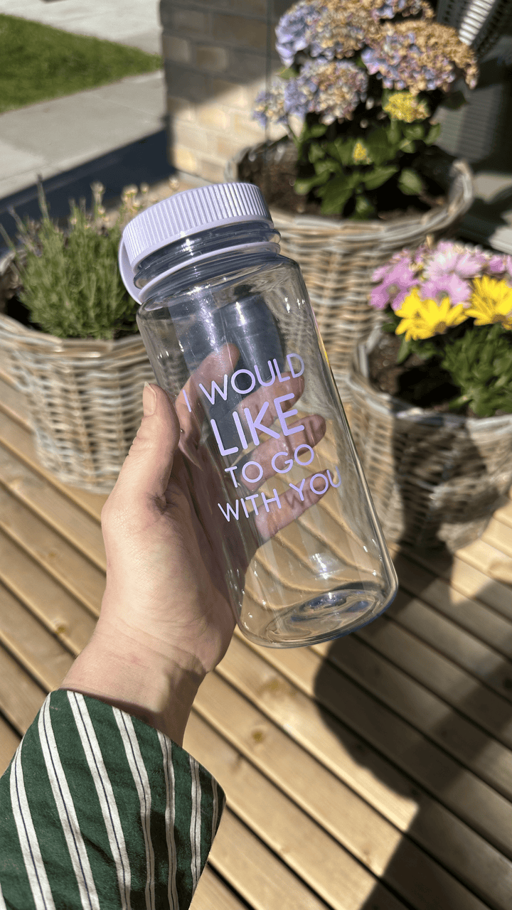 Vandflaske "Would like to go with you" (750ml) Lilla