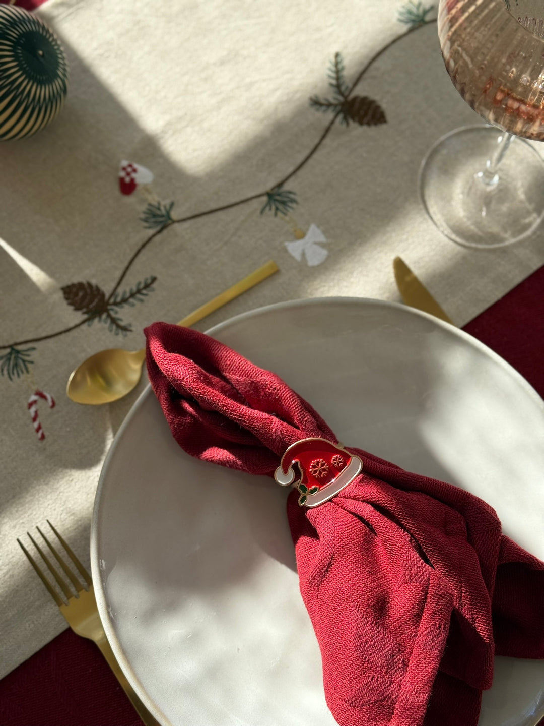 Stofserviet i Jacquard METTE (40x40cm) Kirsebær Rød