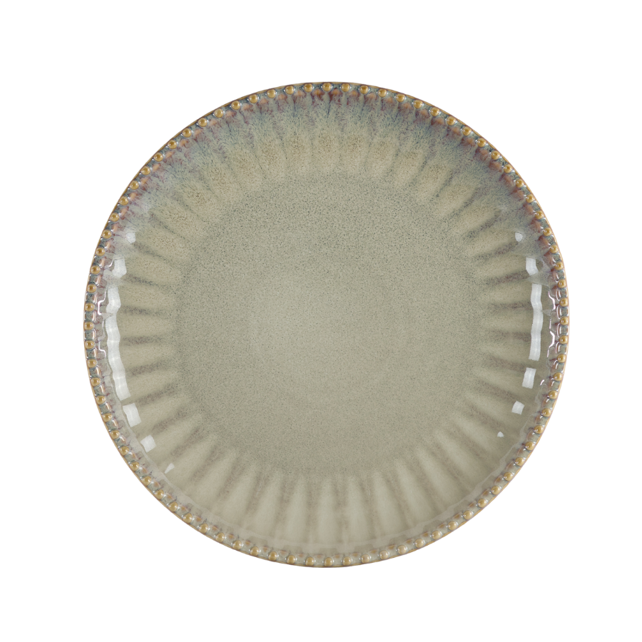 6 stk. Keramik Middagstallerkener FALLON i Reaktiv Beige (Ø27cm)