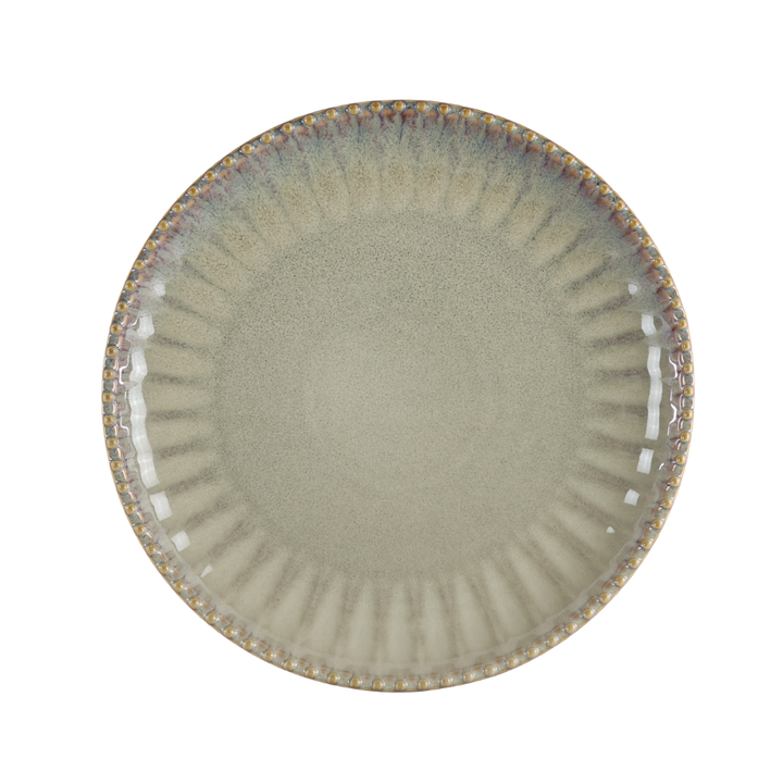 6 stk. Keramik Middagstallerkener FALLON i Reaktiv Beige (Ø27cm)