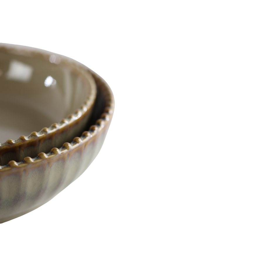 Skål FALLON (Ø22x5 cm) Reaktiv Beige