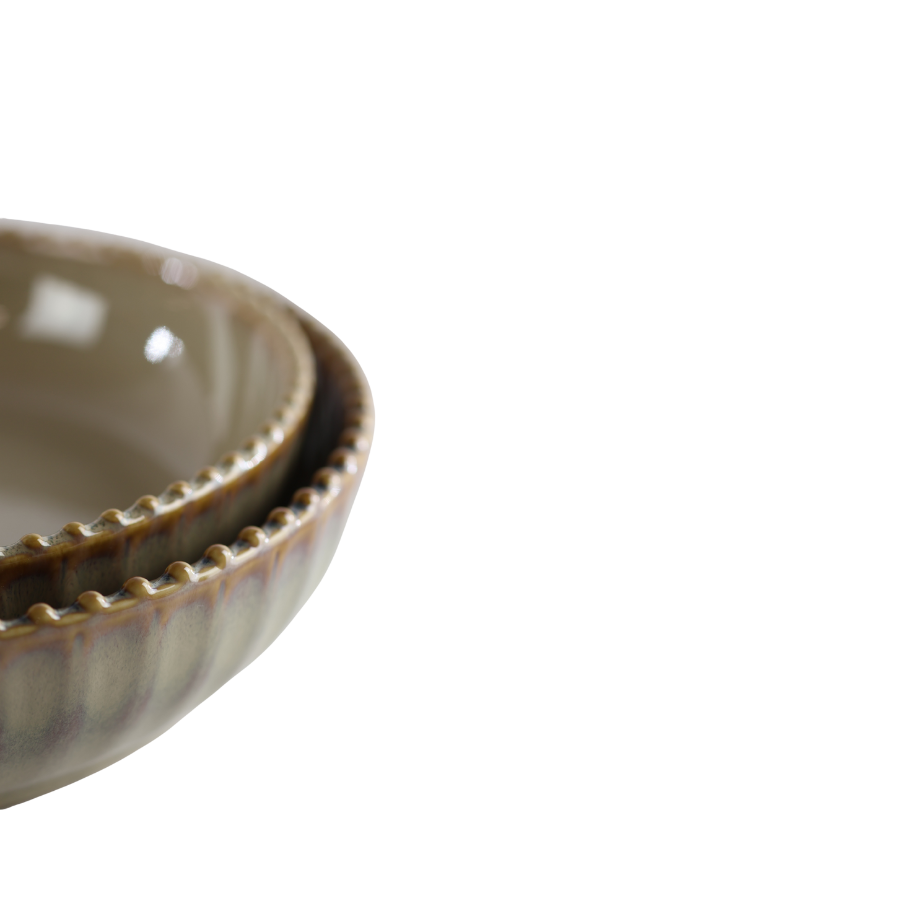 Serverringsskål FALLON (Ø25x6 cm) Reaktiv Beige