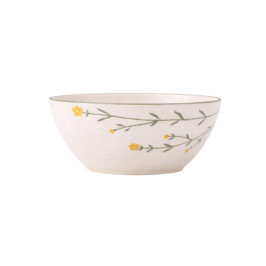 Skål m Markblomster GANI (Ø15 x 7 cm) Cream