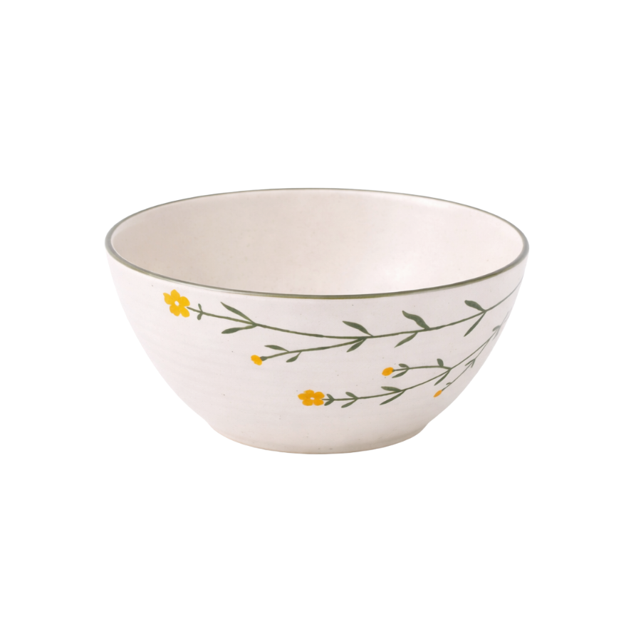 Skål m Markblomster GANI (Ø15 x 7 cm) Cream