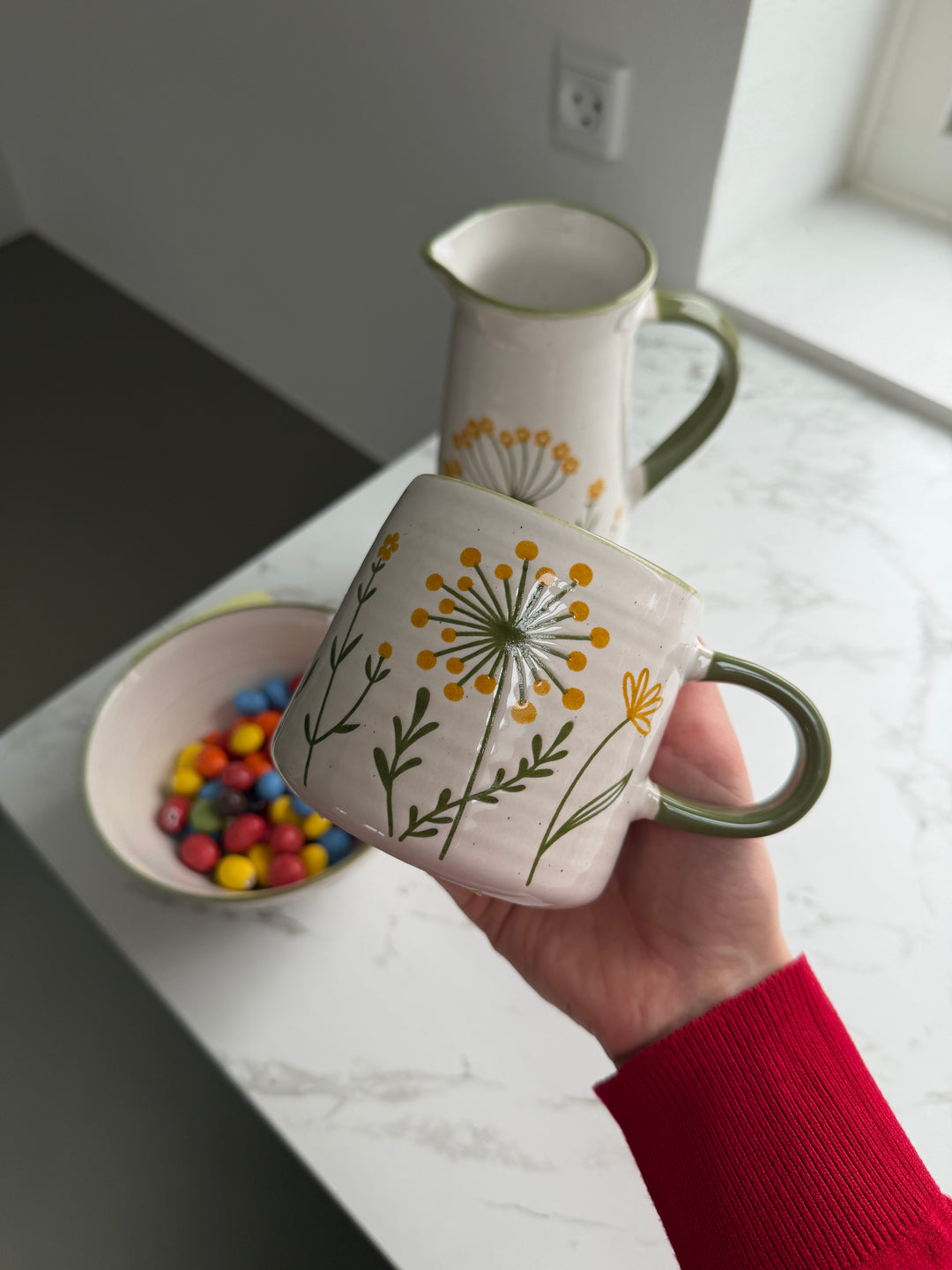 Krus m Markblomster GANI (400ml) Cream