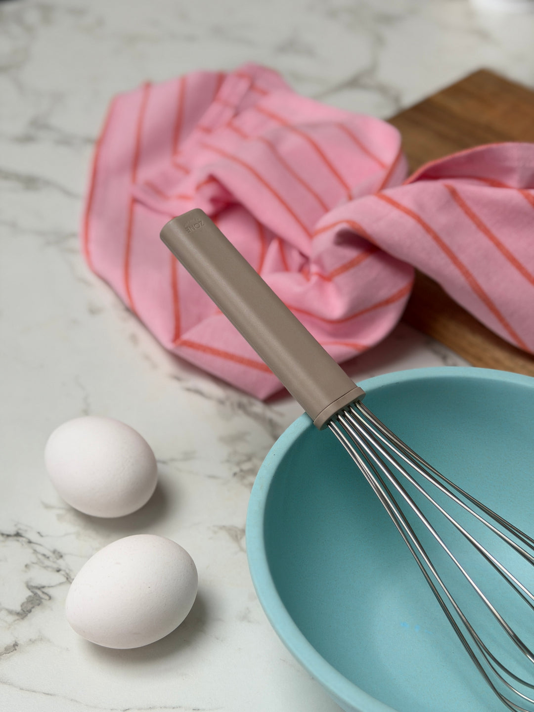 Viskestykke MEYSA (50x70cm). 2pk Lyserød m Orange striber