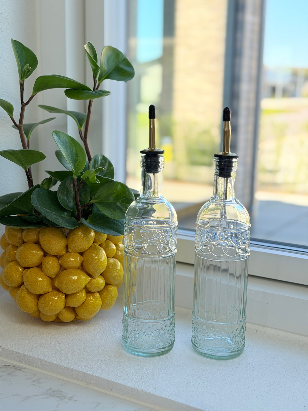 Olie/eddikesæt m guld top 2 stk. 500ml